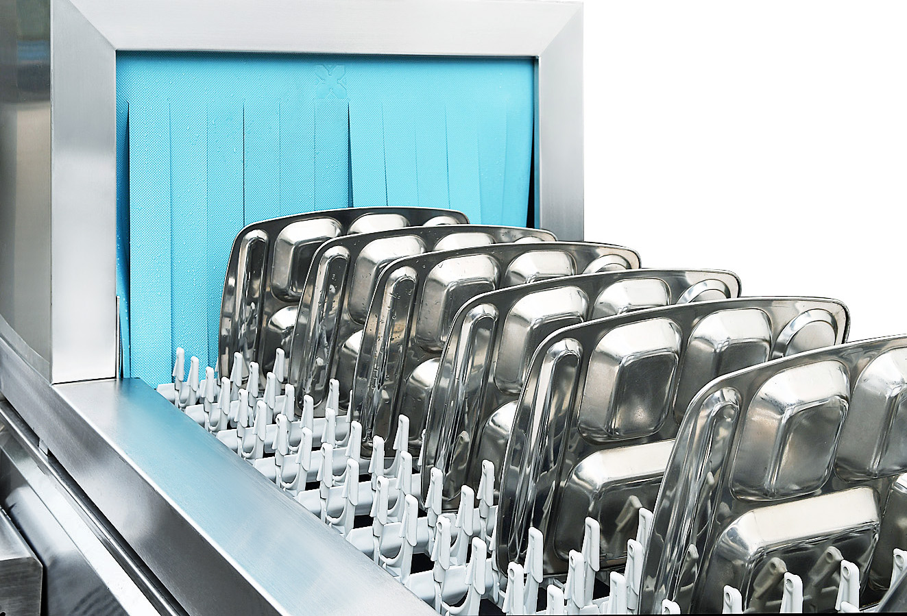 自动除渣餐具餐盒洗濯烘干线